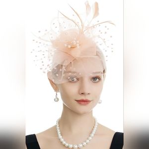 Cream and Orange Hair Clip Chic Accessory